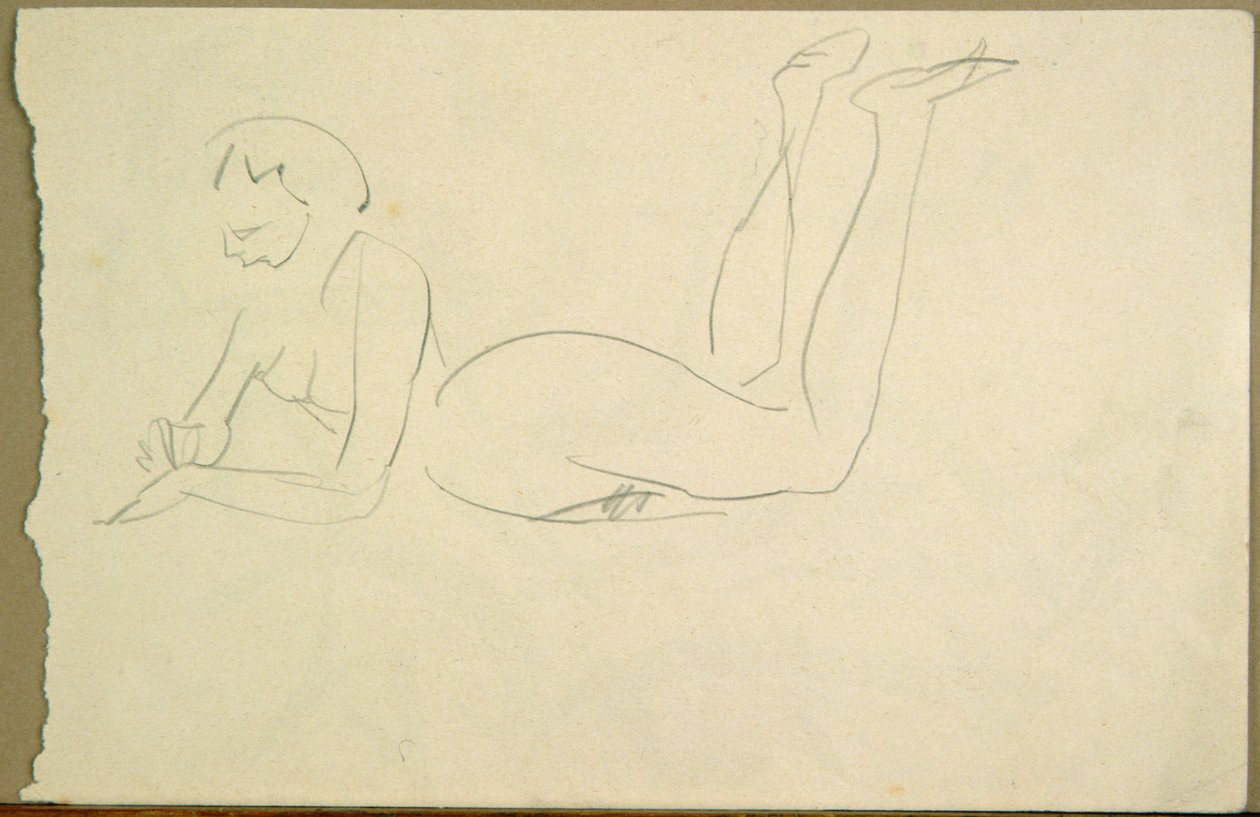 Nude Girl Laying on Floor by Henri Gaudier Brzeska