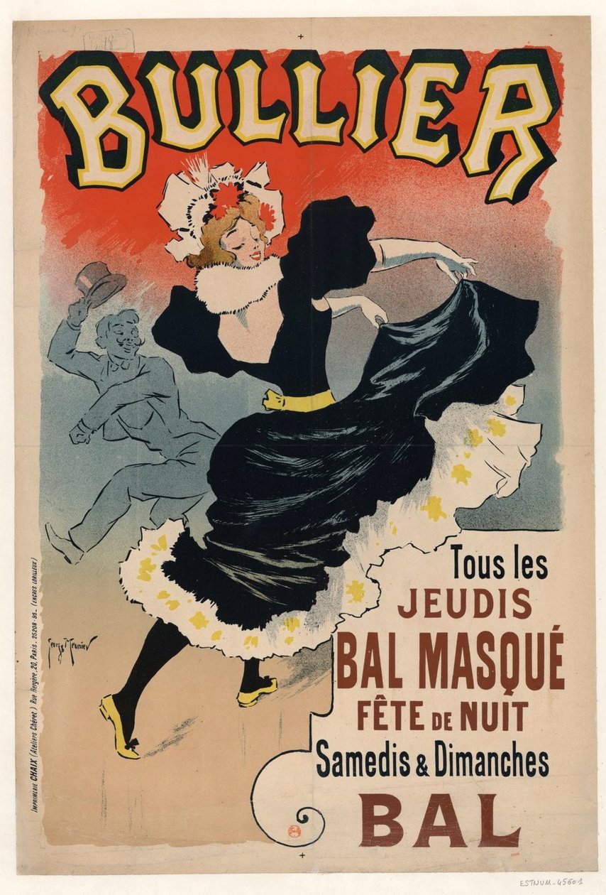 Bullier, Every Thursday Masquerade Ball, Night Festival by Henri Georges Meunier