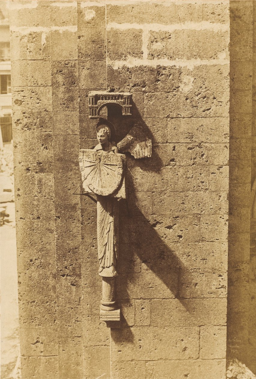 Angel Holding a Sundial, at the Church of Chartres, 1852 by Henri Jean-Louis Le Secq