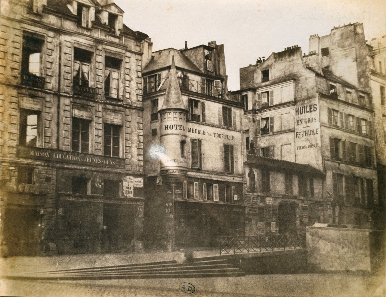 View of Parisian Street looking towards the Hotel de Ville by Henri Jean Louis Le Secq