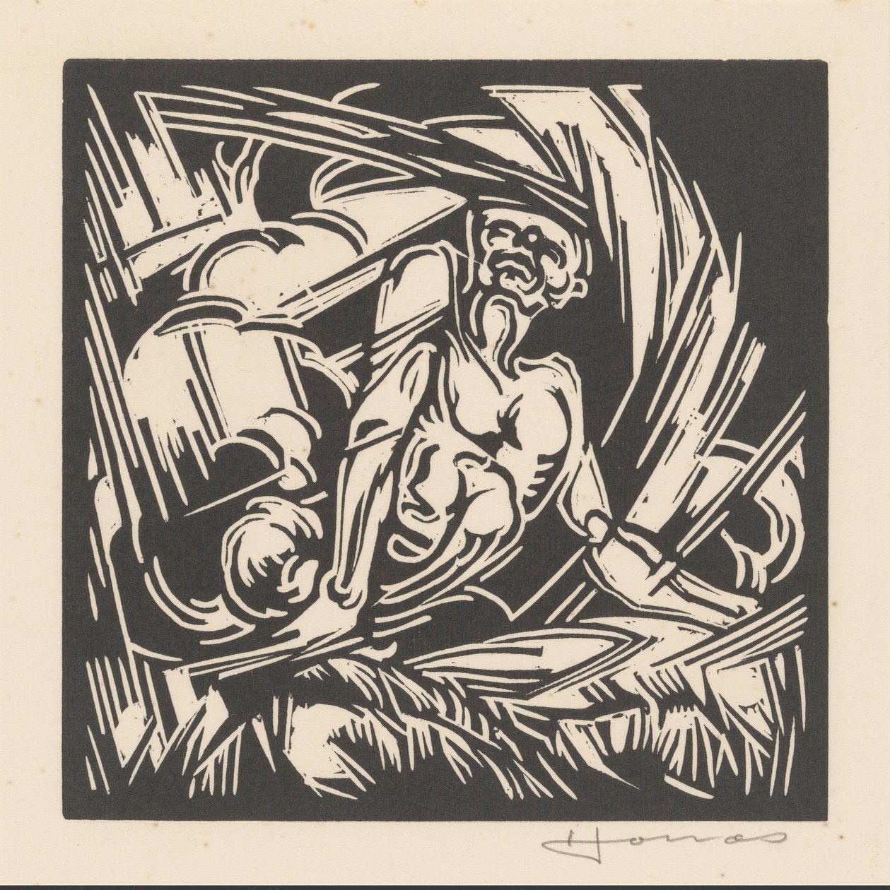 Personification of the Wind by Henri Jonas (signed by artist)