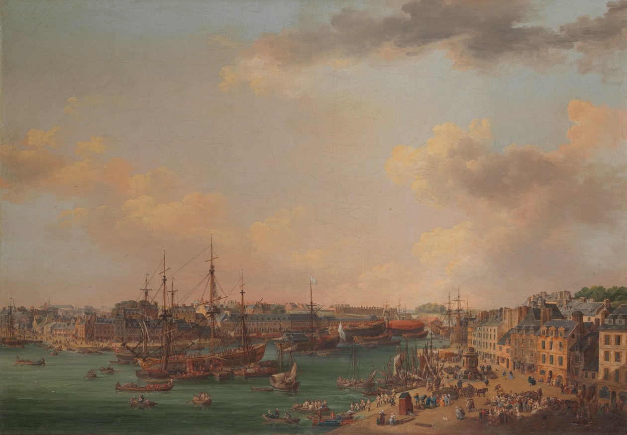 The Outer Harbor of Brest by Henri Joseph Van Blarenberghe
