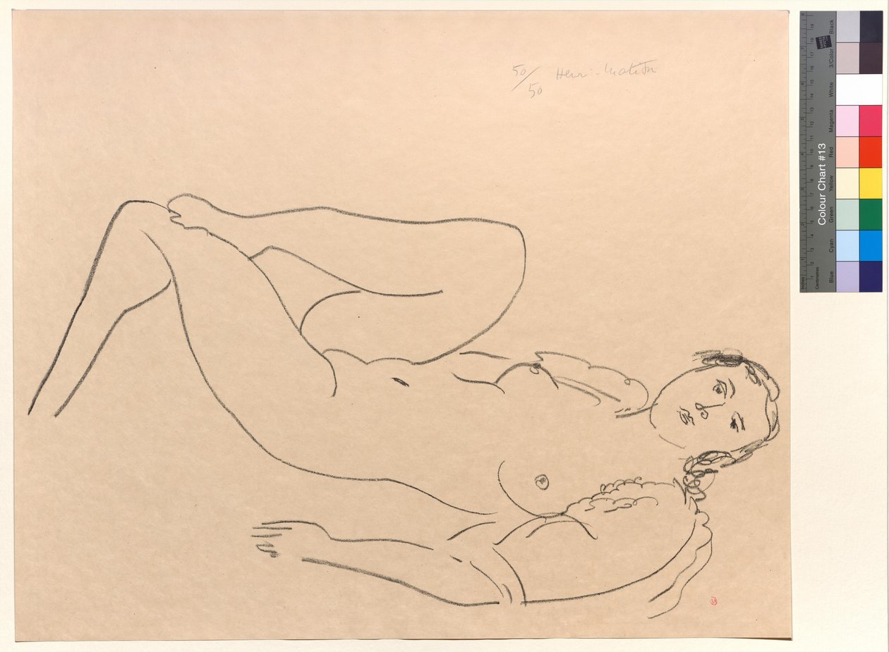 Nude Woman Lying, Legs Bent by Henri Matisse
