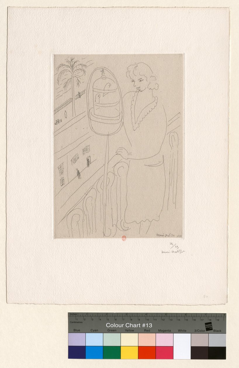Young Woman on a Balcony Watching Parakeets by Henri Matisse