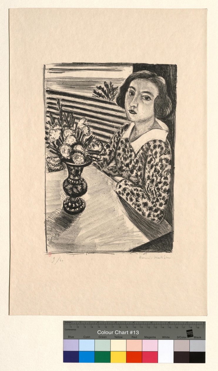 Young Girl Seated with a Bouquet of Flowers by Henri Matisse