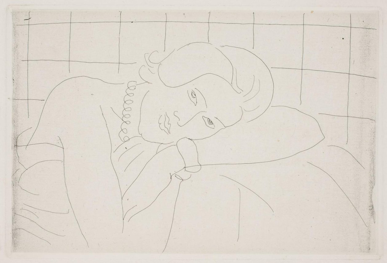 Woman Resting Her Head on Her Arm. Half-Figure by Henri Matisse