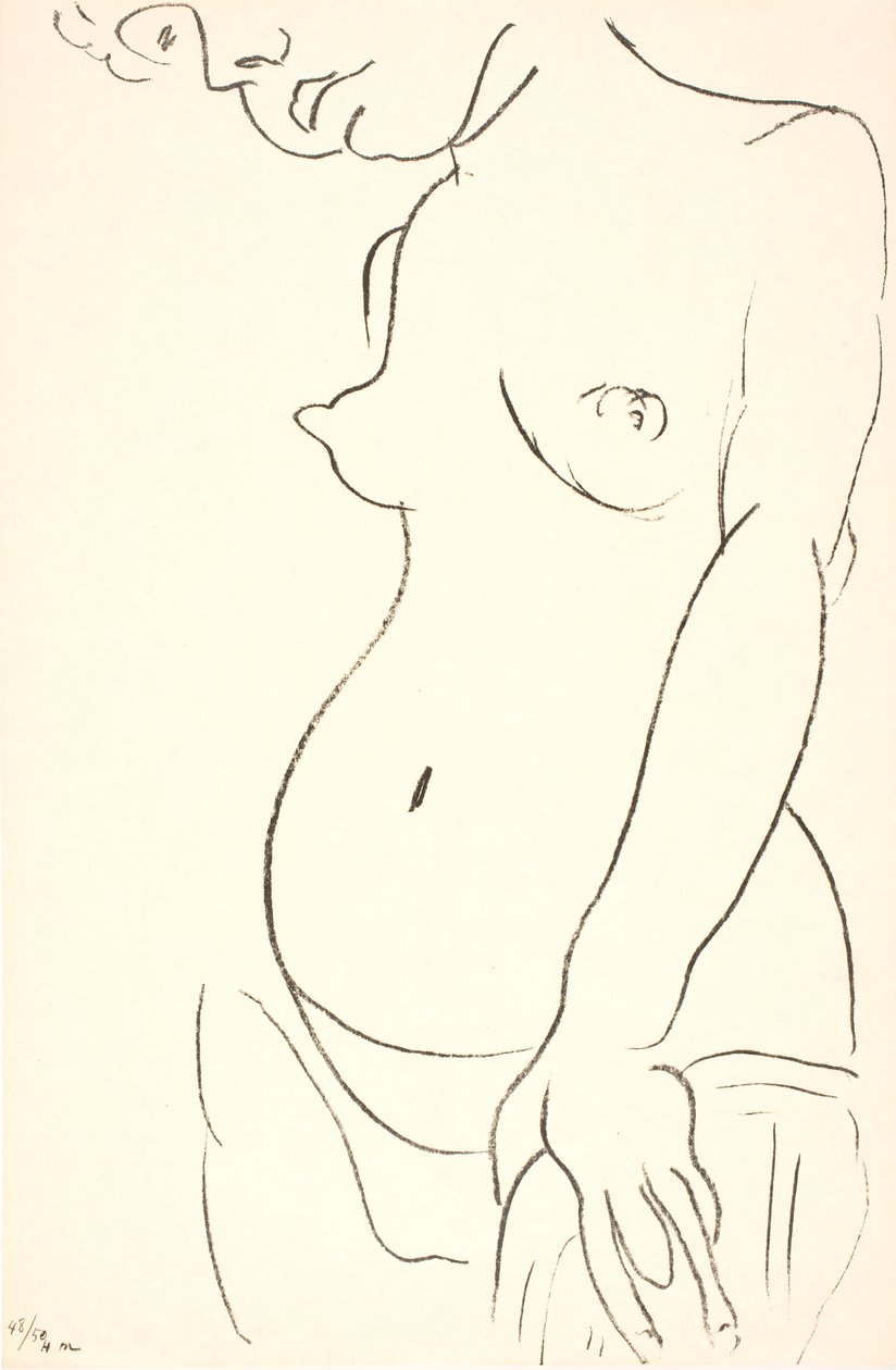 Nude Woman in Half Figure, Three-Quarter Profile to the Left. Top of Head Cropped by Henri Matisse