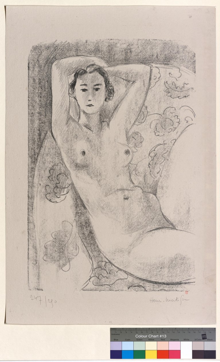 Nude Seated in an Armchair with Floral Decor by Henri Matisse