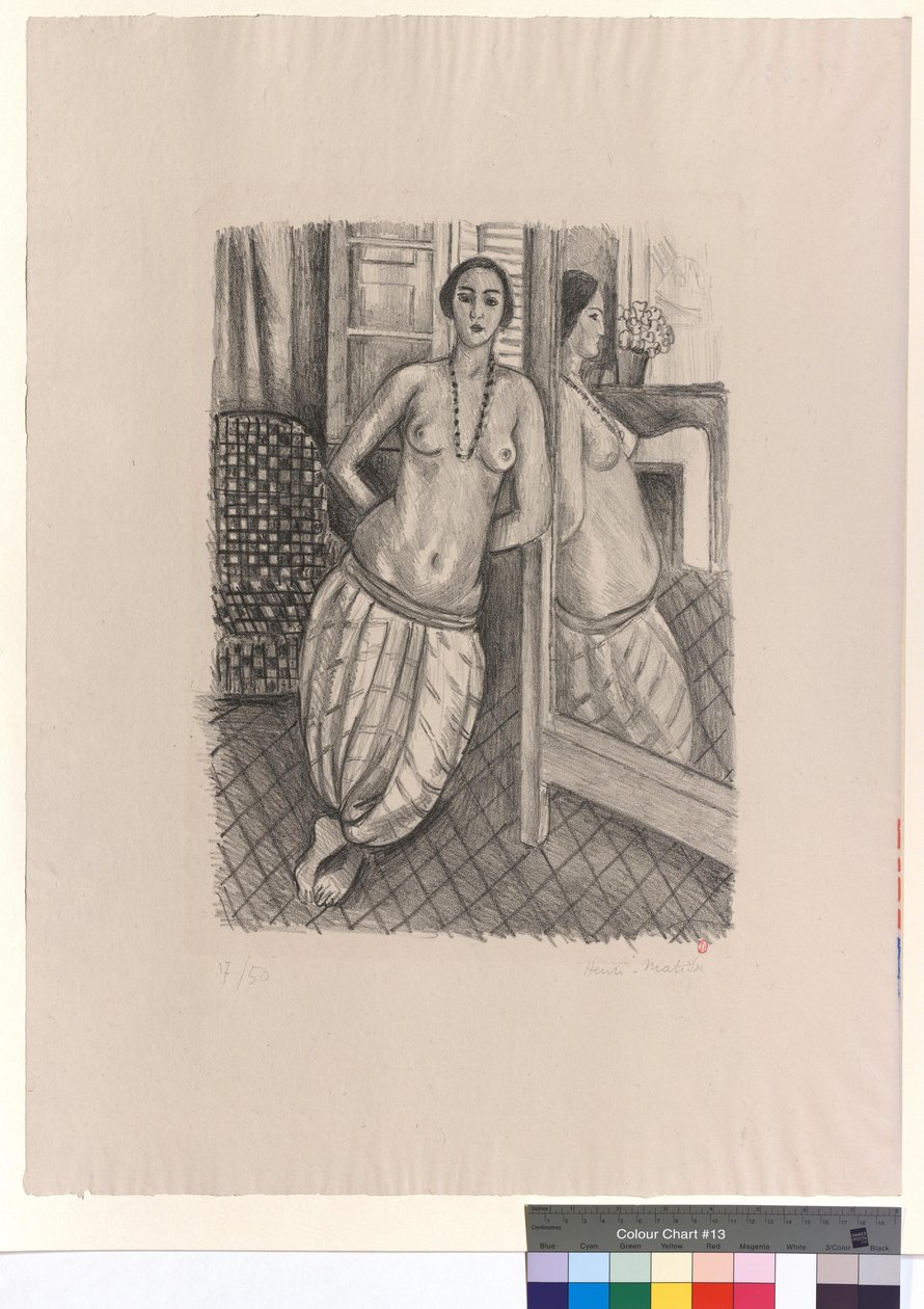Odalisque with Striped Trousers, Reflected in the Mirror by Henri Matisse