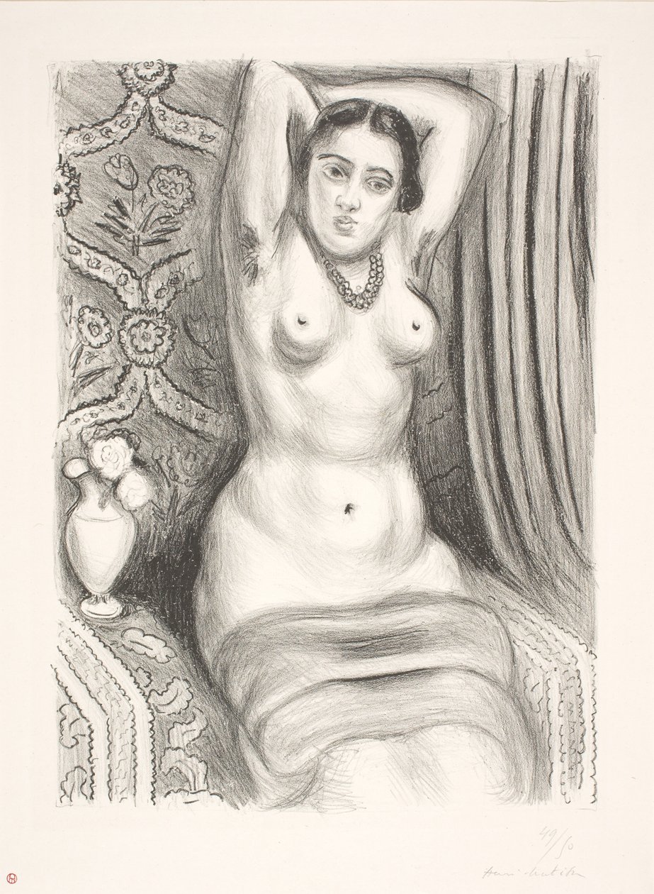 Seated Female Nude Model with Arms Folded Behind Back (Odalisque) by Henri Matisse