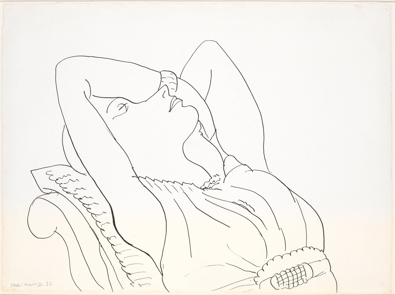 Reclining Woman with Arms Overhead, Half Figure by Henri Matisse