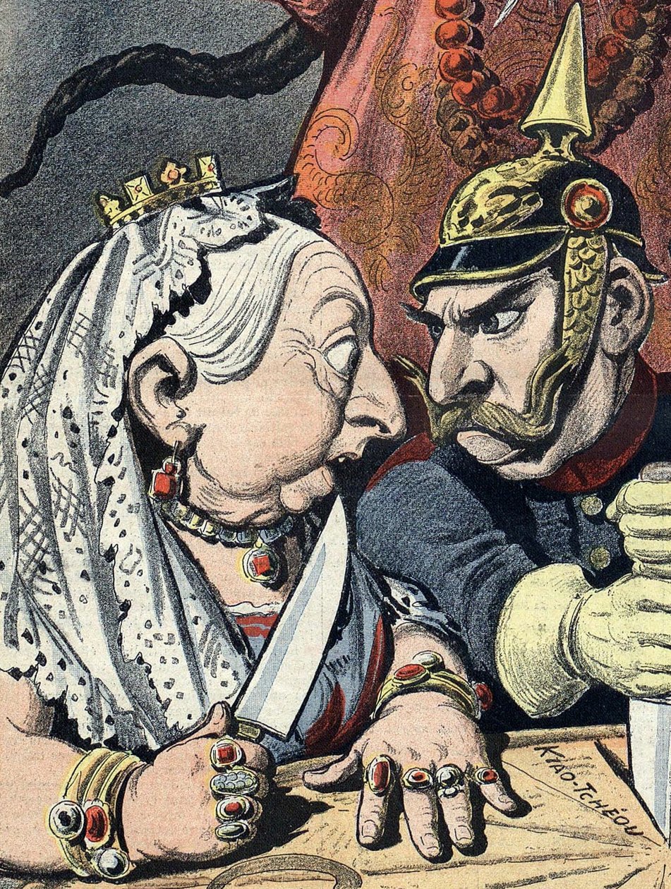Caricature of Queen Victoria and Wilhelm II of Germany (detail) by Henri Meyer