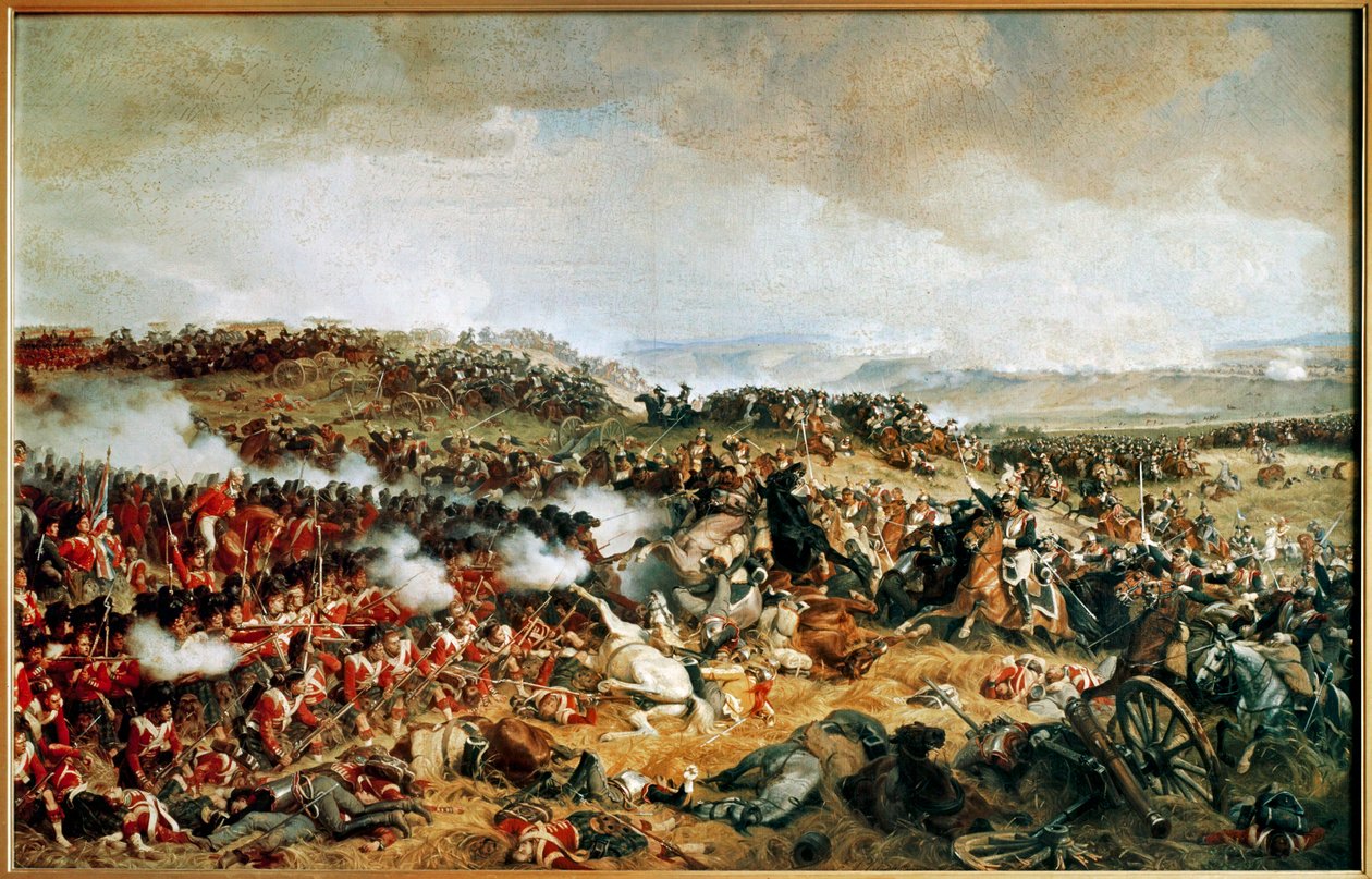 The Battle of Waterloo 1815 - French Cuirassiers Charging Scottish ...