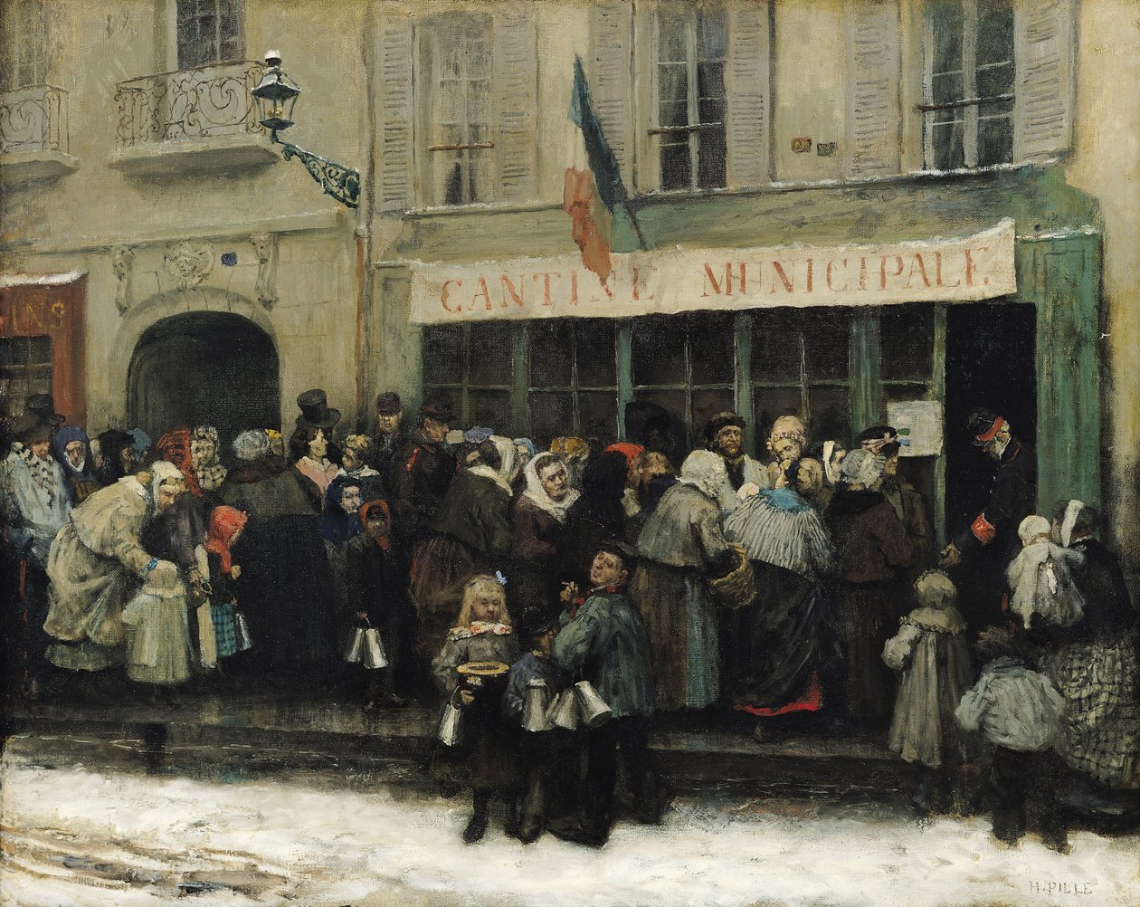 A Soup Kitchen during the Siege of Paris by Henri Pille