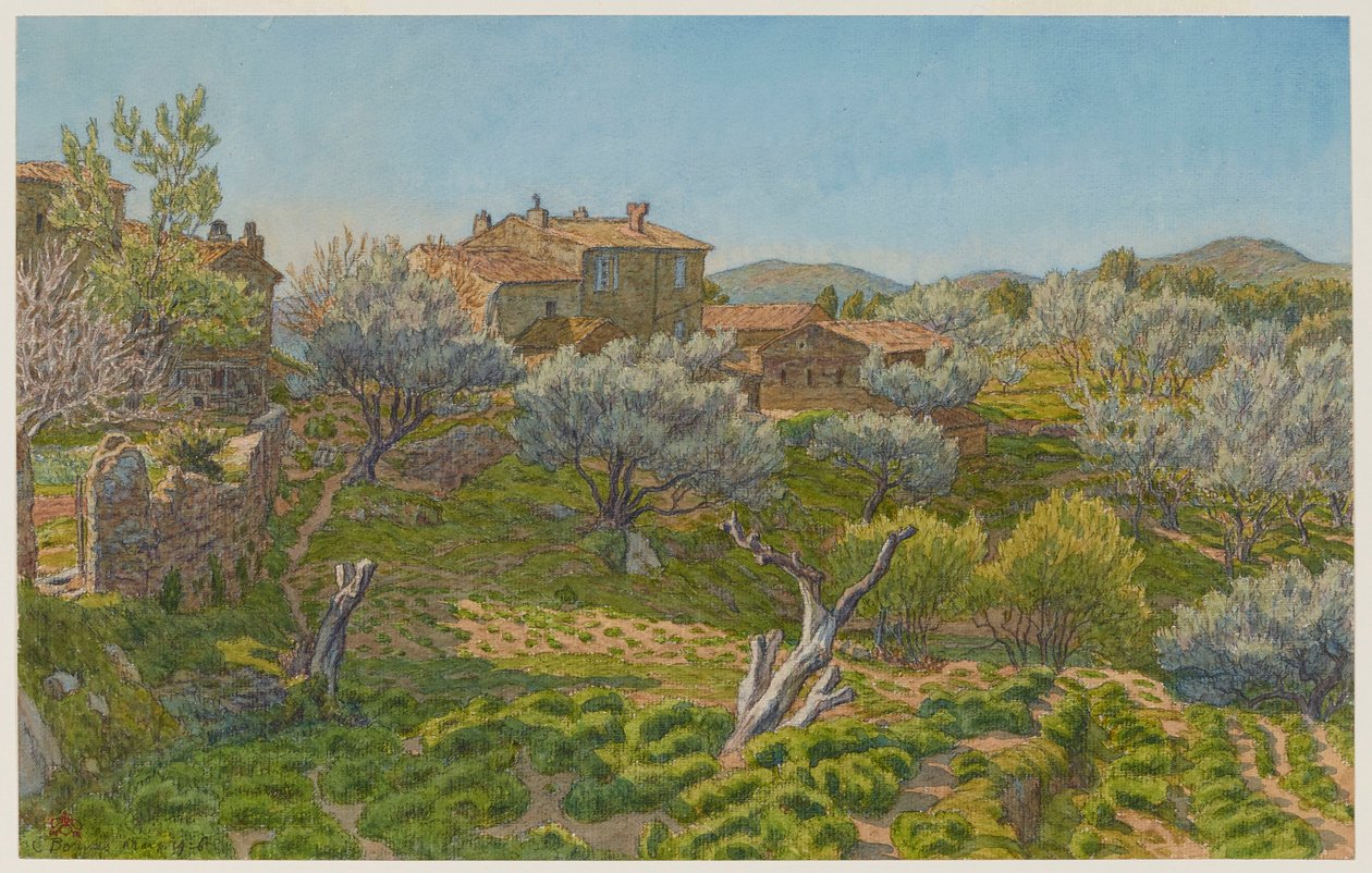 Farms at Bormes by Henri Rivière