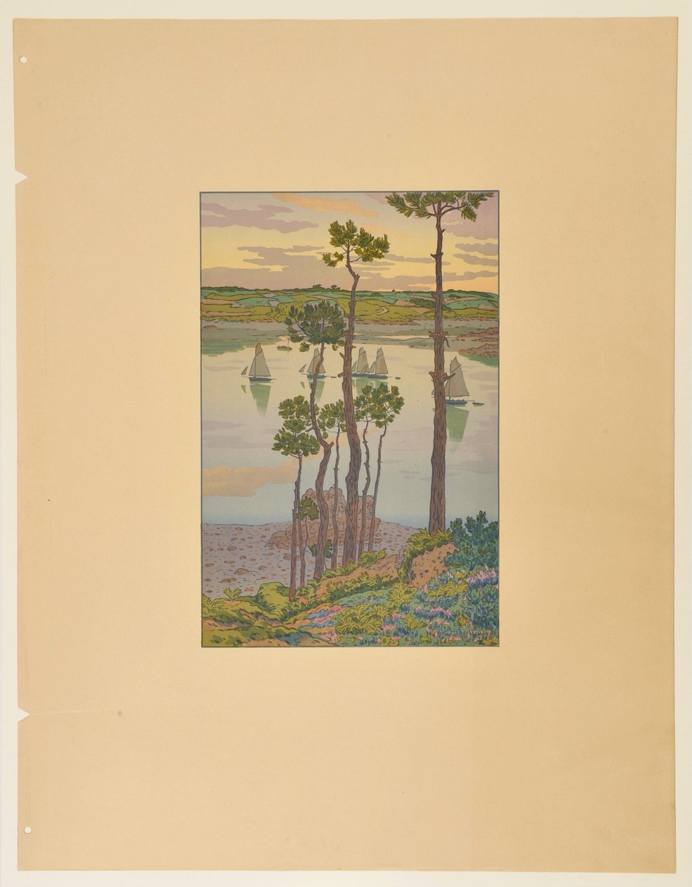 The Banks of the Trieux at Twilight by Henri Rivière