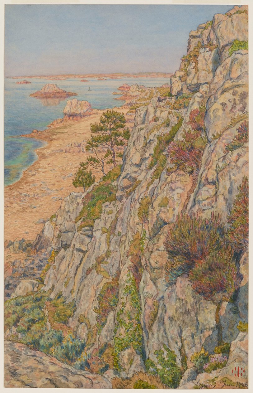 Roc Neveu - The Cliff of the Bird, Loguivy by Henri Rivière