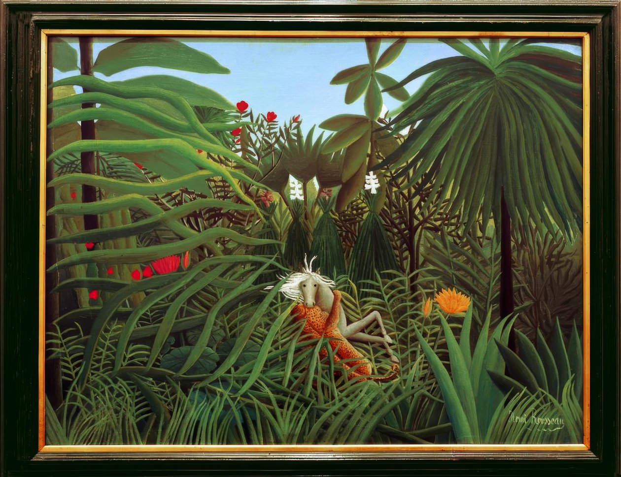 Horse Attacked by a Jaguar by Henri Rousseau