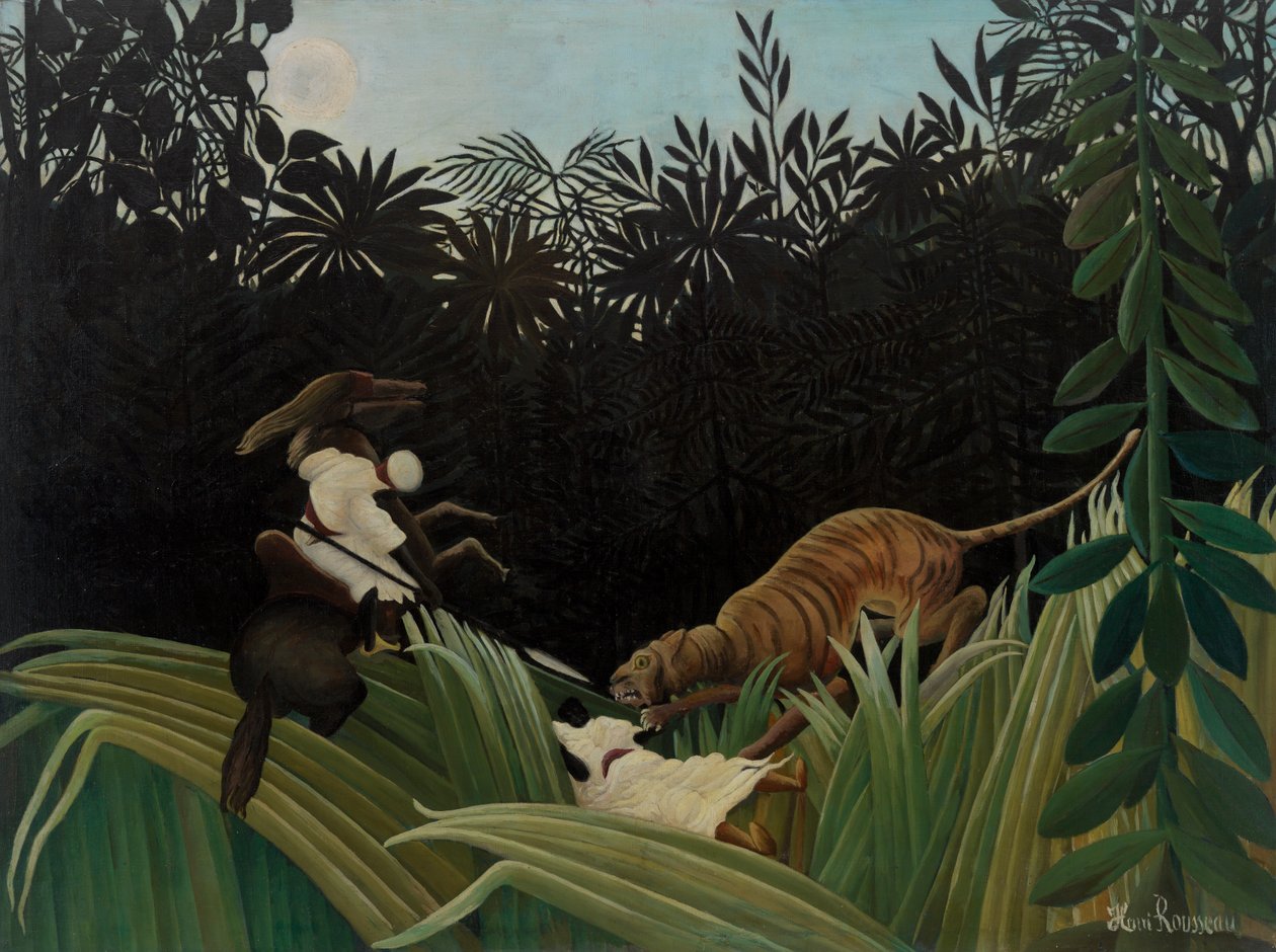 Scouts Attacked by a Tiger by Henri Rousseau