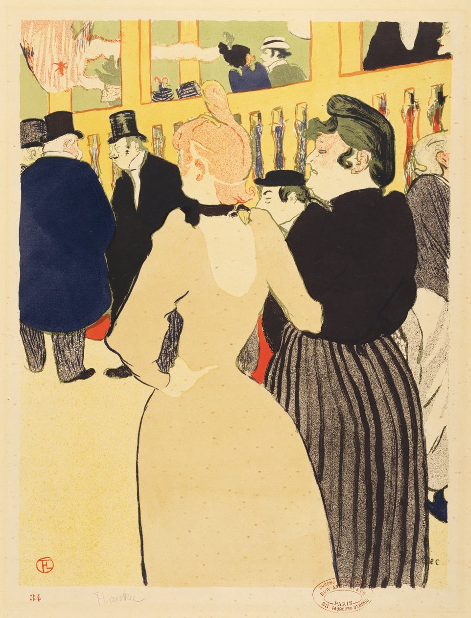 At the Moulin Rouge (La Goulue and Her Sister) by Henri de Toulouse-Lautrec