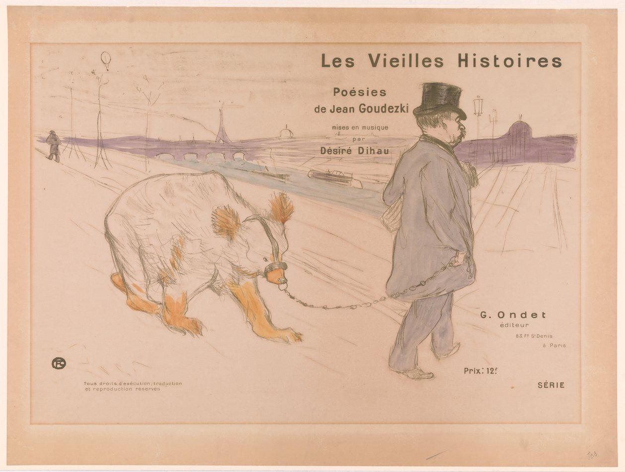 Cover Design for "Les Vieilles Histoires" by Henri de Toulouse-Lautrec