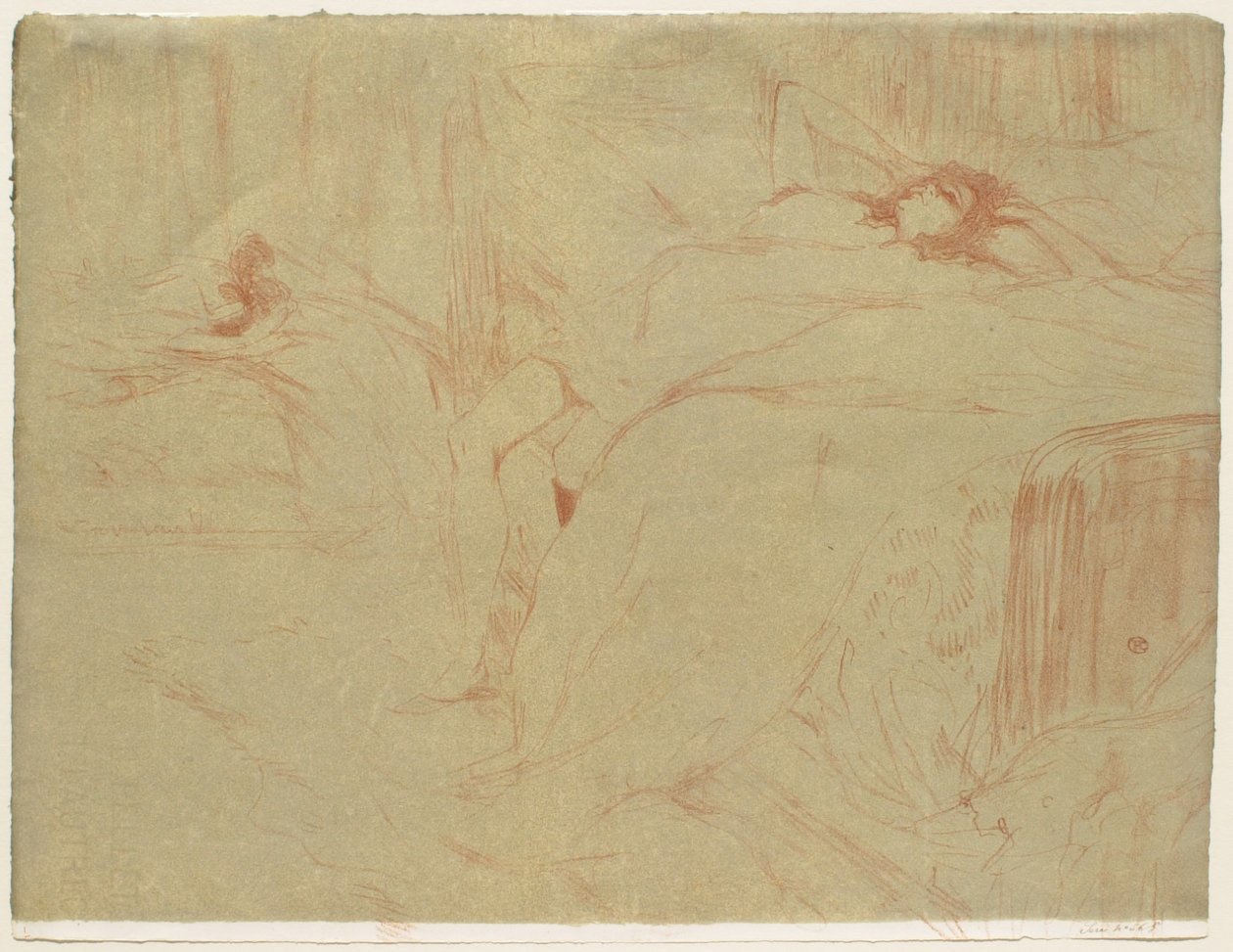 Elles: Woman Lying on Her Back - Lassitude by Henri de Toulouse-Lautrec