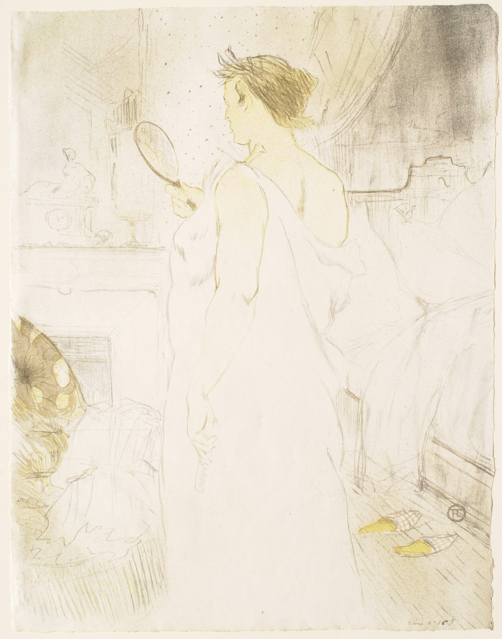 Elles: Woman with Mirror by Henri de Toulouse-Lautrec