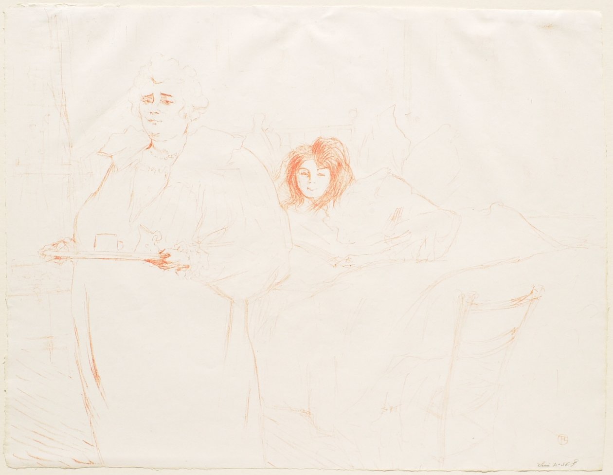 Elles: Woman with Tray: Breakfast - Mme Baron and Mlle Popo by Henri de Toulouse-Lautrec