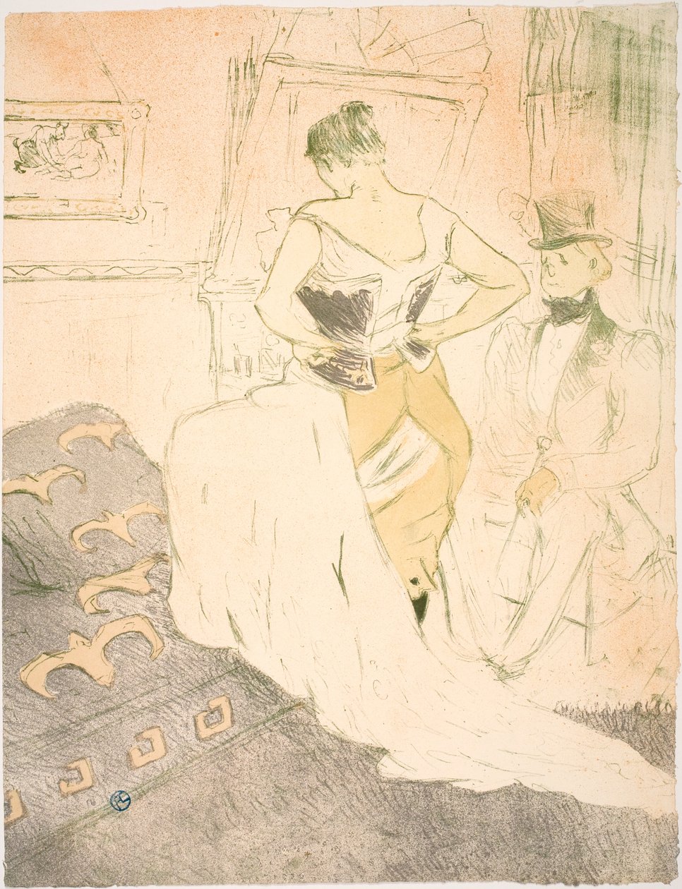 Woman in Corset, Conquest of Passage by Henri de Toulouse-Lautrec
