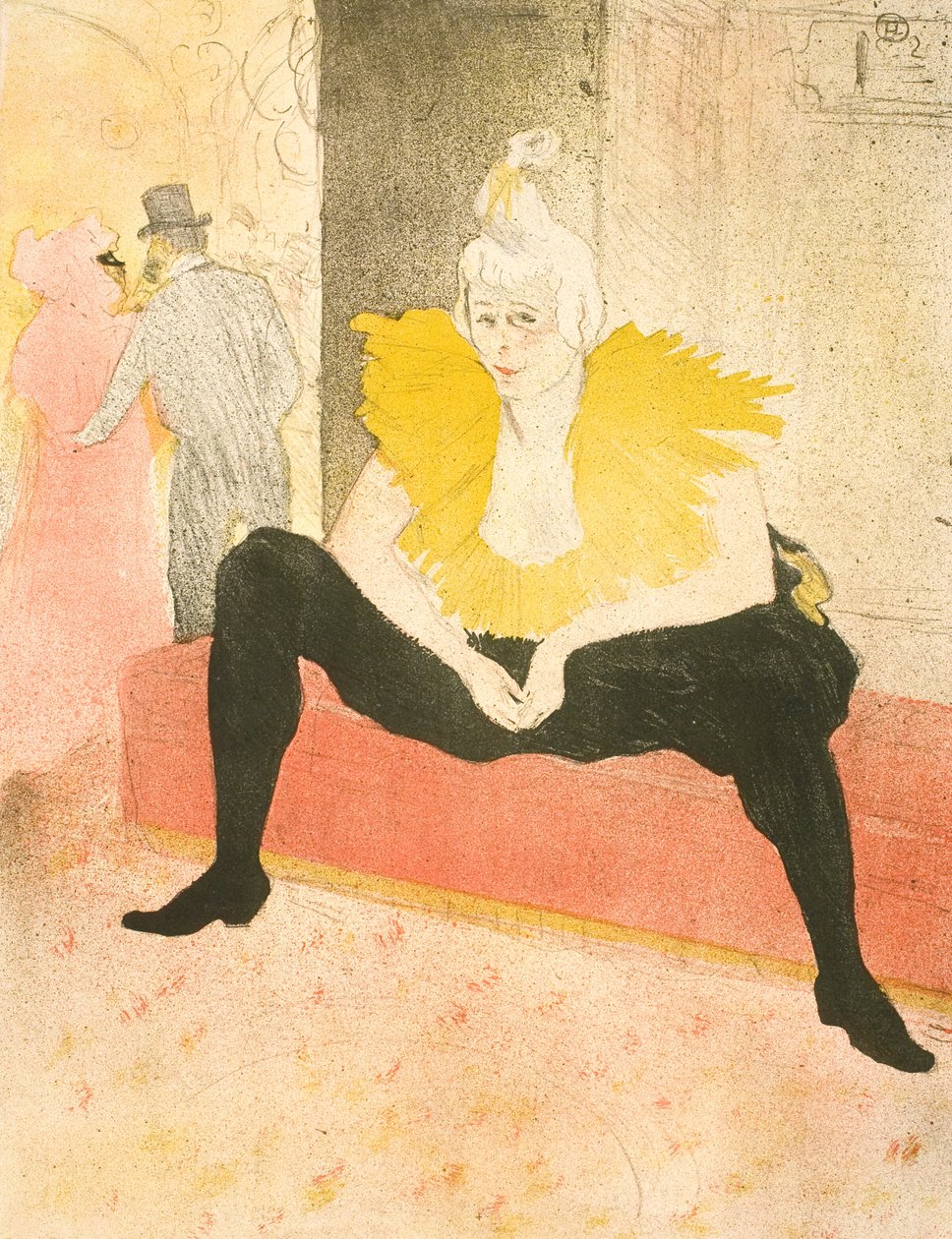 The Seated Clowness, Mademoiselle Cha-U-Kao by Henri de Toulouse-Lautrec
