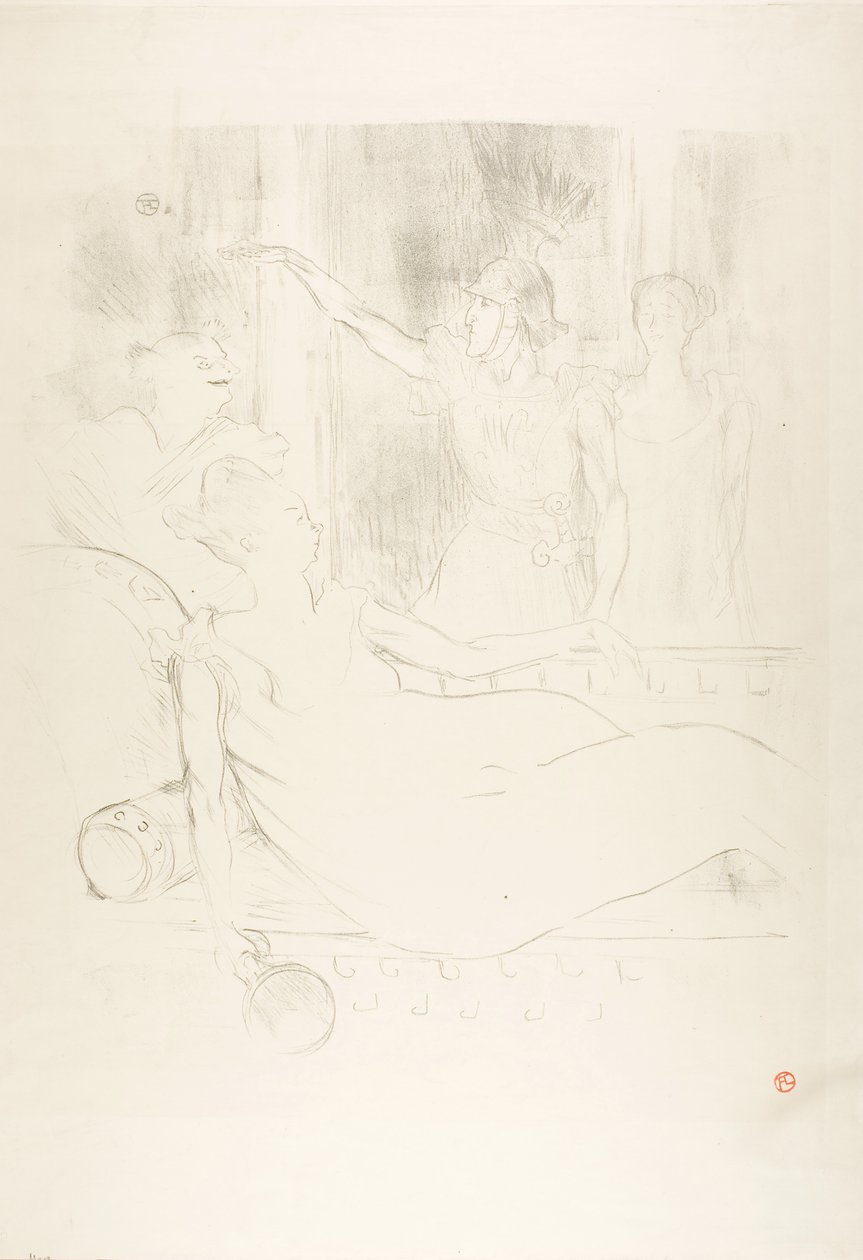 Madame Simon-Girard, Brasseur and Guy in La belle Hélène by Henri de Toulouse-Lautrec