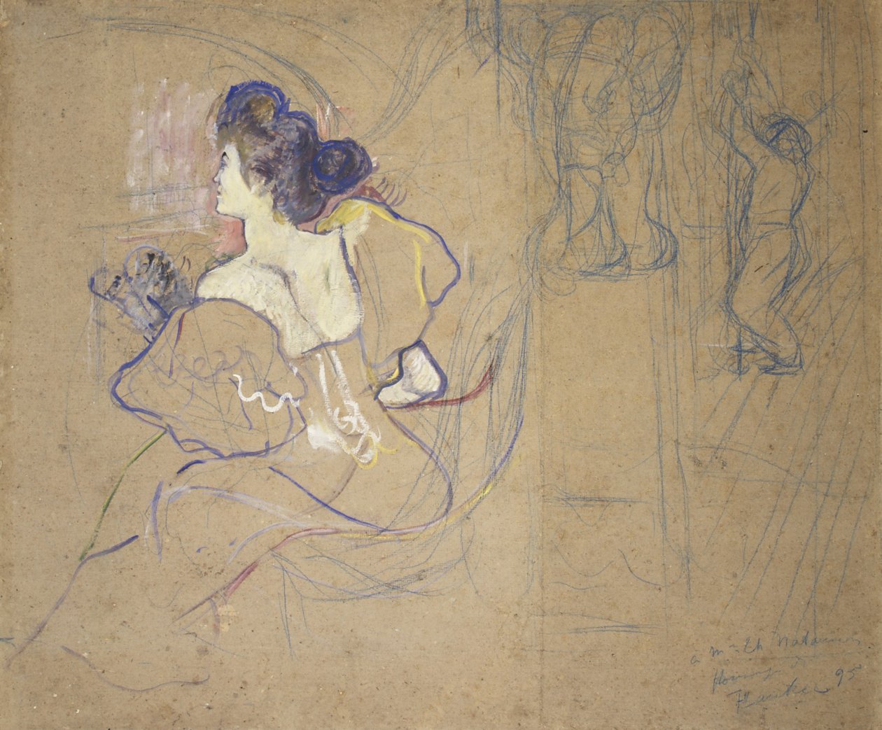 Madame Thadée Natanson (Misia Godebska, 1872-1950) at the Theater by Henri de Toulouse-Lautrec