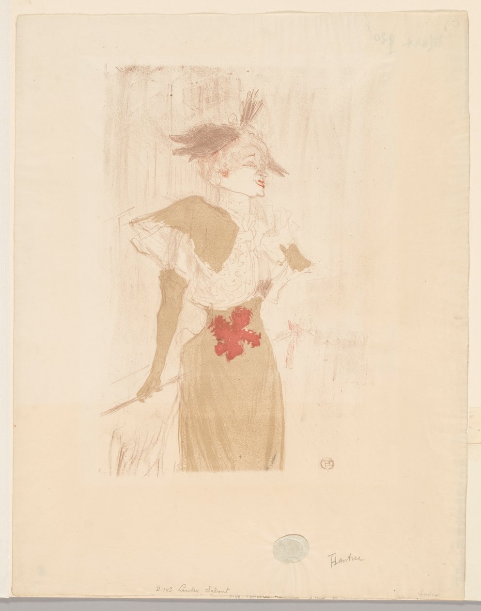 Mademoiselle Marcelle Lender, Standing by Henri de Toulouse-Lautrec