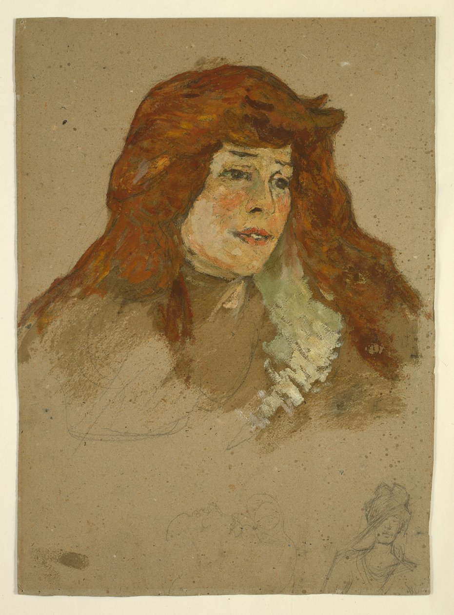 Mme Lili Grenier (recto); Landscape with Church (verso) by Henri de Toulouse-Lautrec