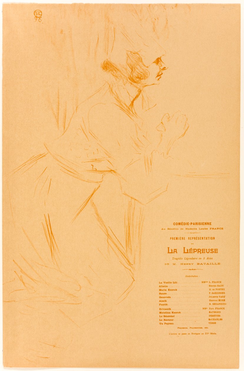 Program for La Leprous by Henri de Toulouse-Lautrec