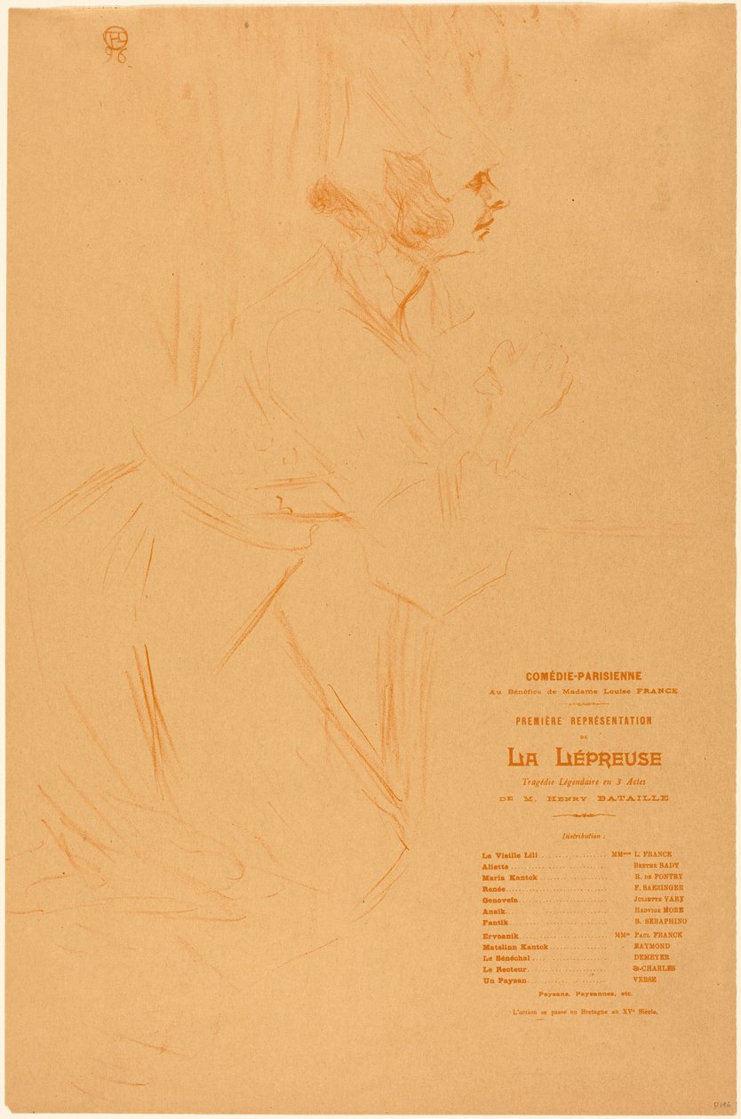 Program for "The Leper" by Henri de Toulouse-Lautrec
