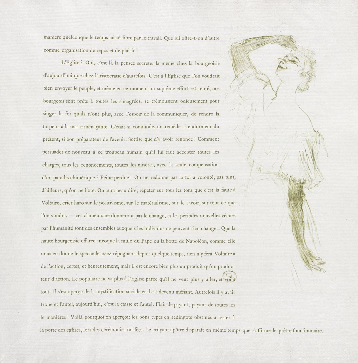 Yvette Guilbert - French Series: No. 7 by Henri de Toulouse-Lautrec