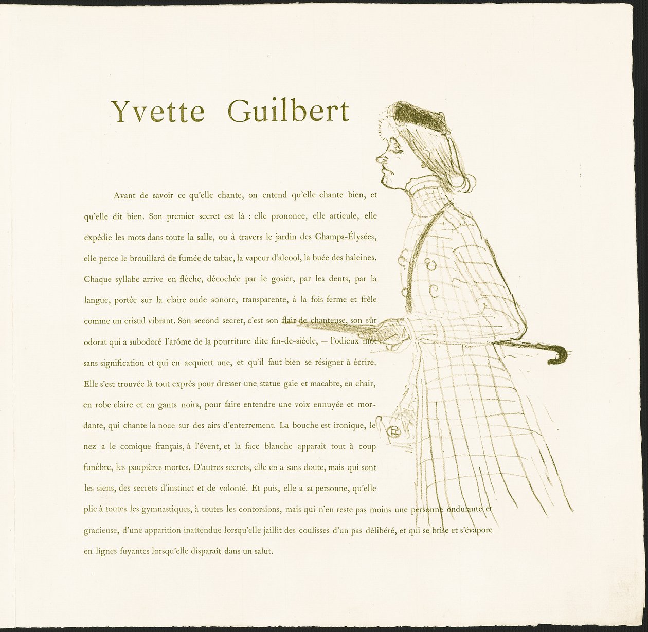 Yvette Guilbert by Henri de Toulouse-Lautrec