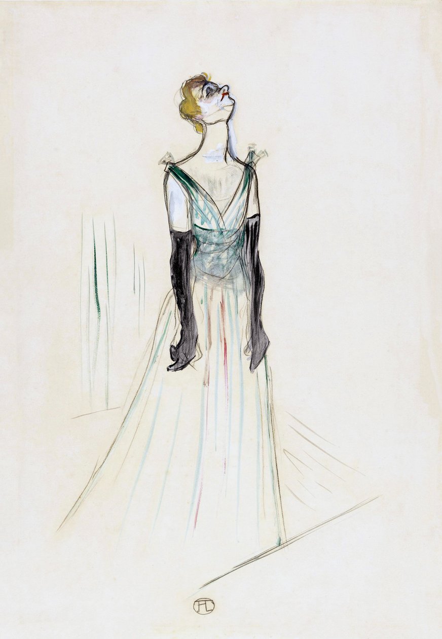Yvette Guilbert. Portrait by Henri de Toulouse-Lautrec