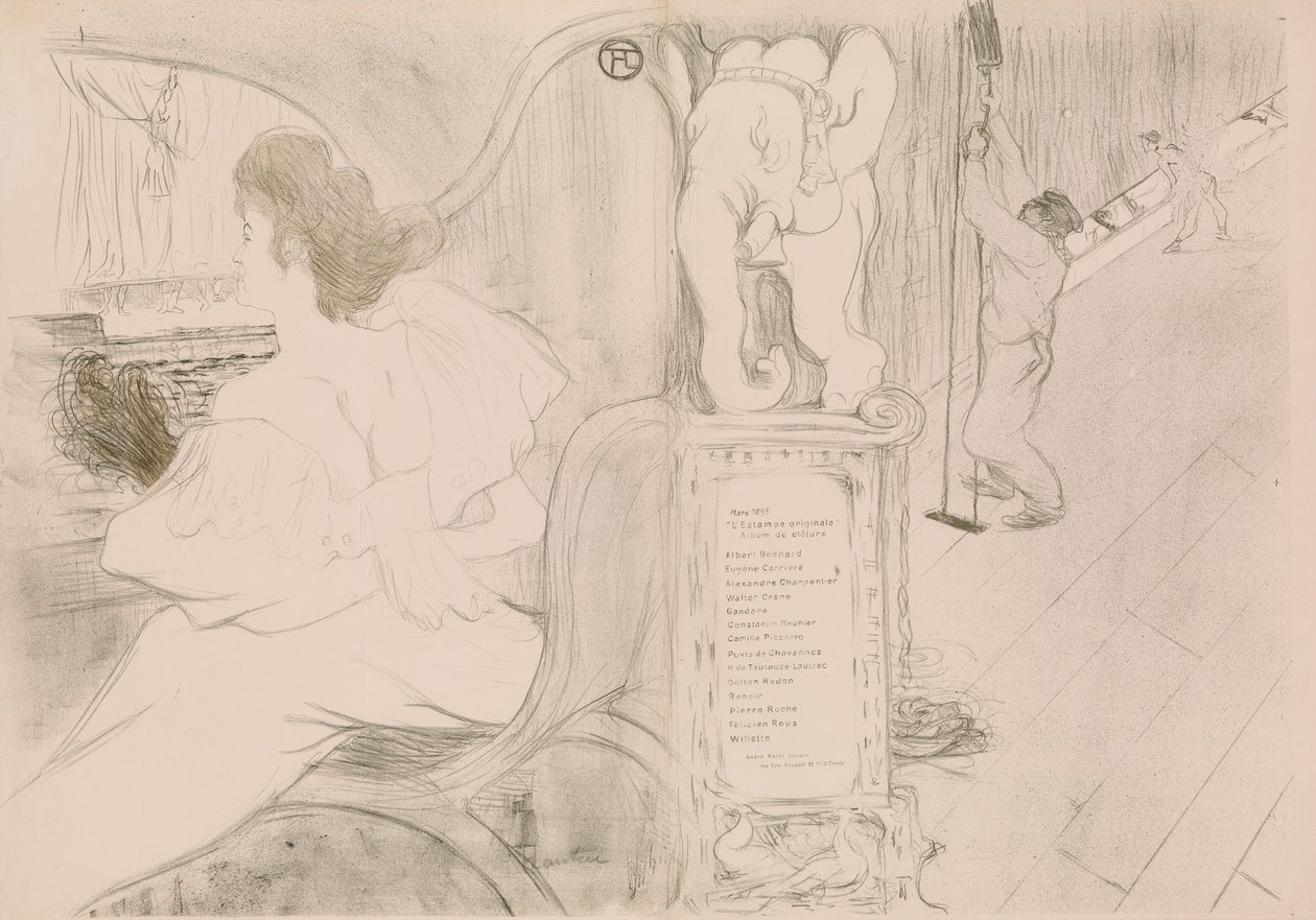 At the Curtain by Henri de Toulouse-Lautrec