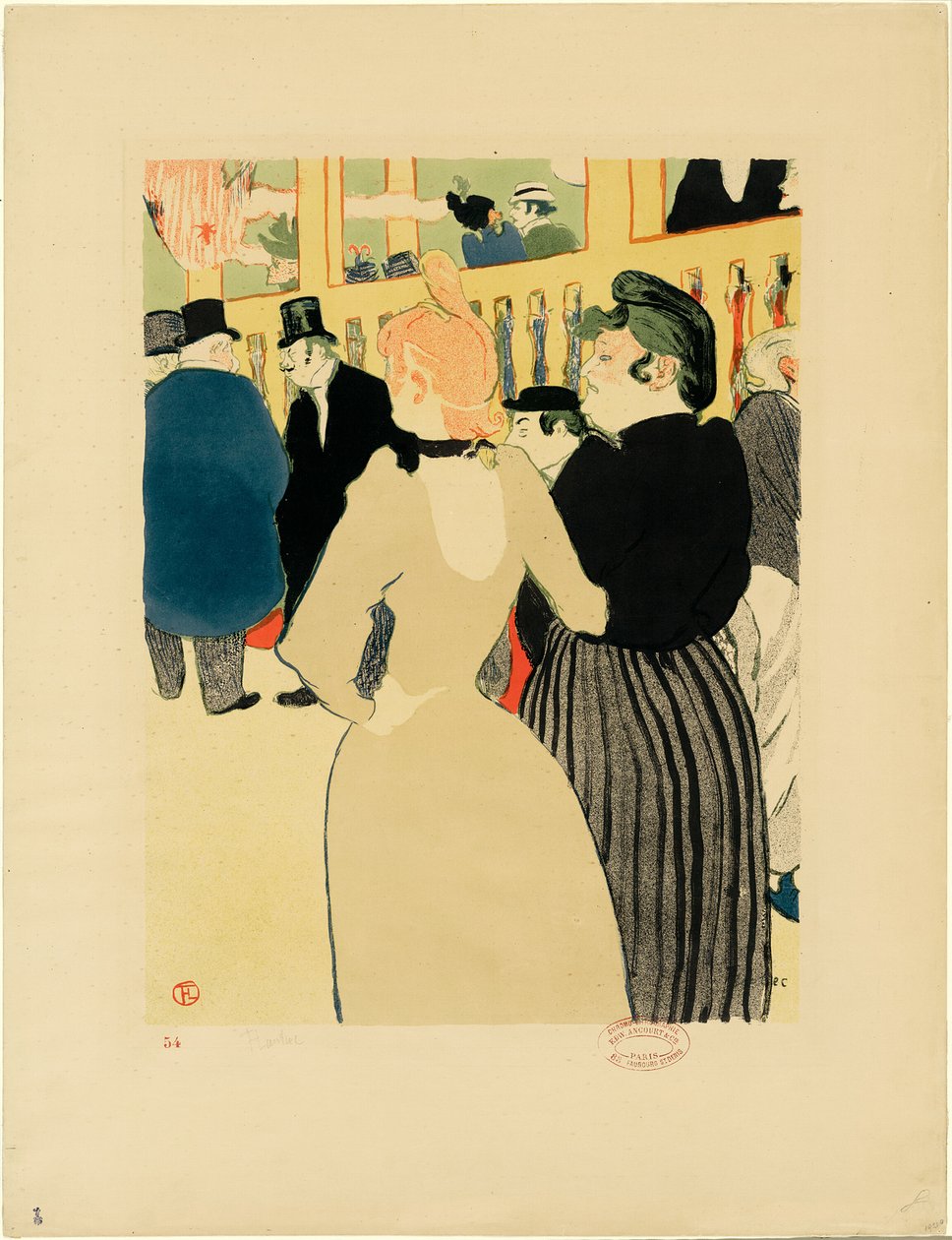 At the Moulin Rouge, La Goulue and Her Sister by Henri de Toulouse Lautrec