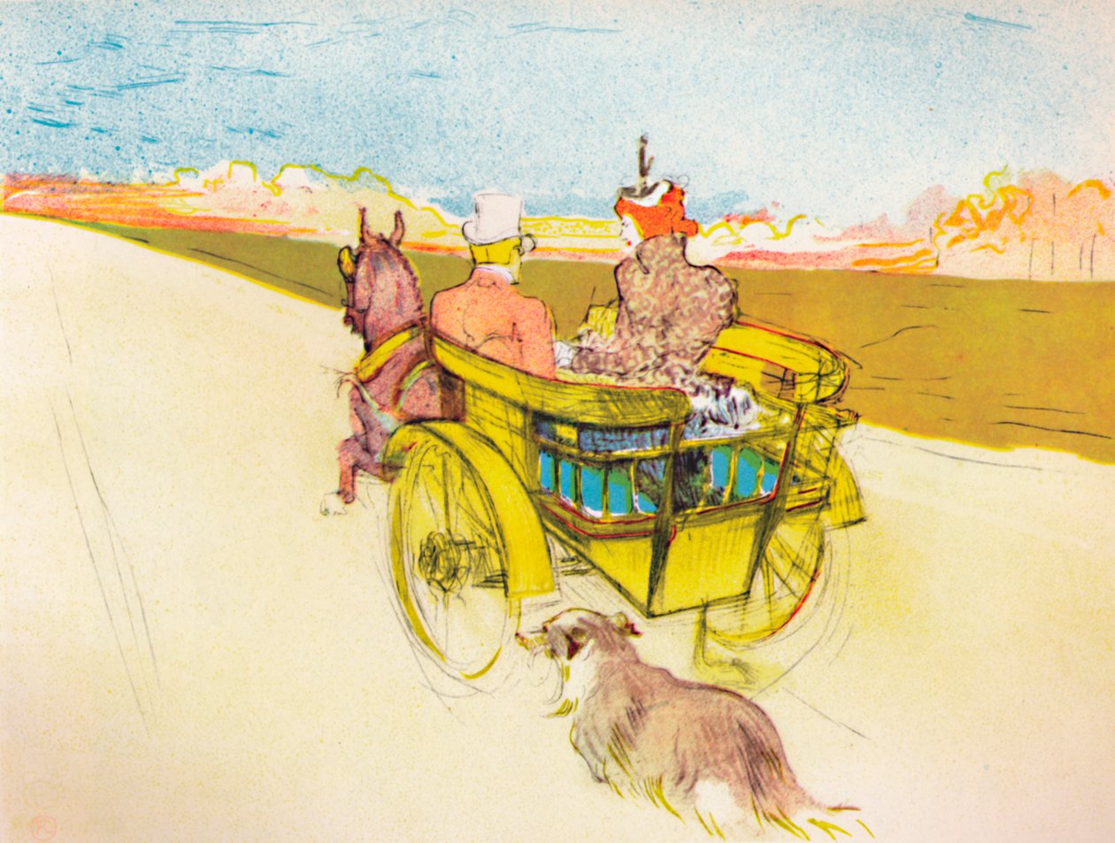 Dog Cart by Henri de Toulouse-Lautrec