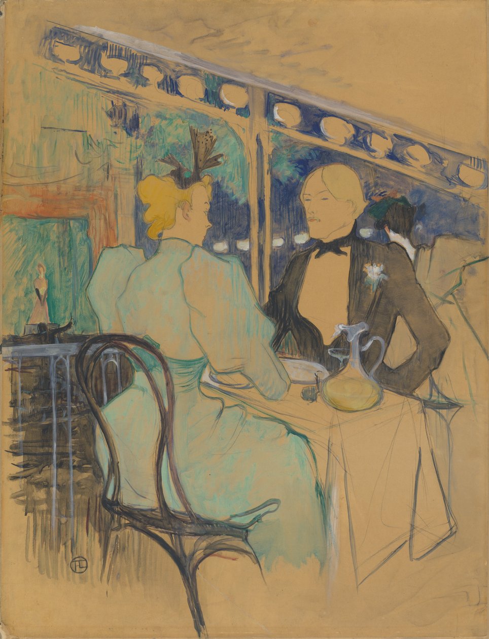 Fashionable People at Les Ambassadeurs by Henri de Toulouse-Lautrec