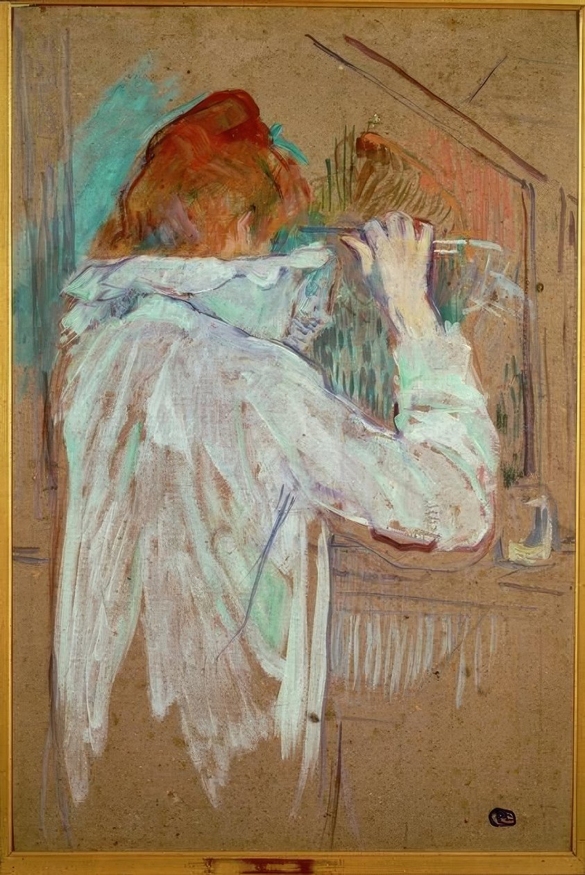 Woman Curling Her Hair by Henri de Toulouse Lautrec