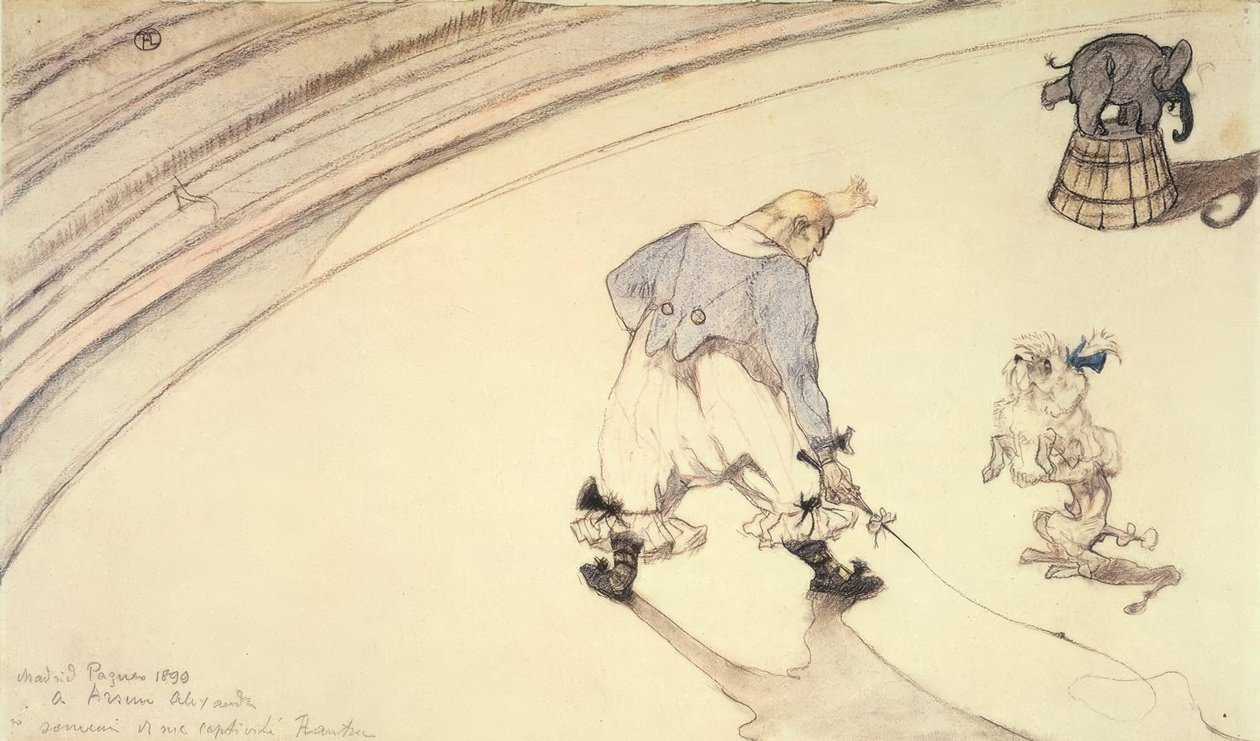 At the Circus: The Clown Footit with Poodle and Elephant
