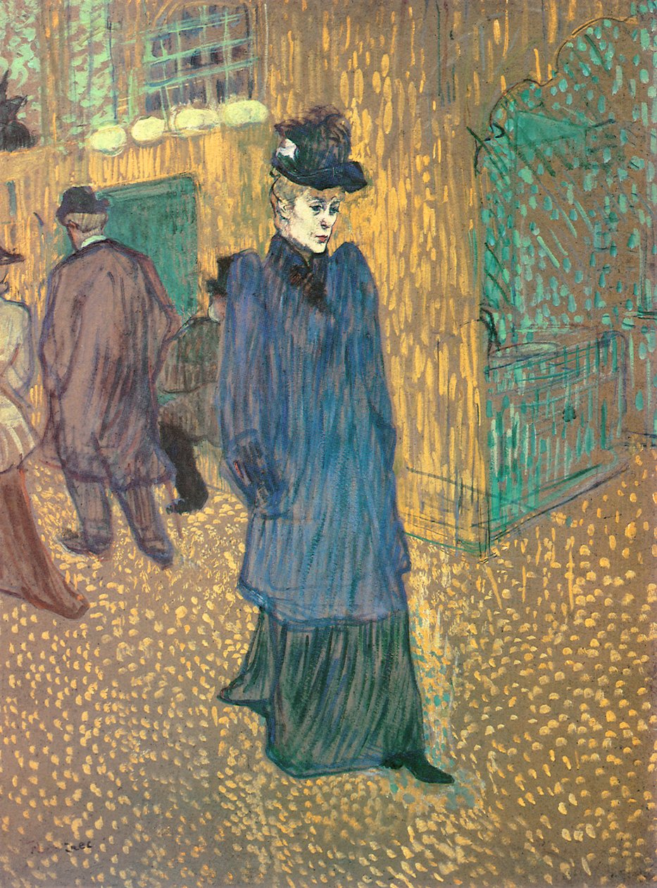 Jane Avril Leaving the Moulin Rouge by Henri de Toulouse-Lautrec