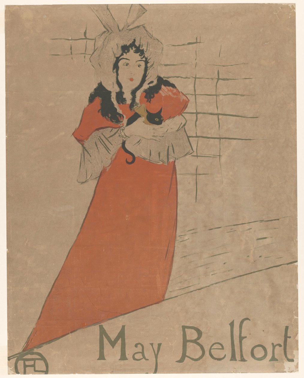 May Belfort with a Cat in Her Arms by Henri de Toulouse-Lautrec