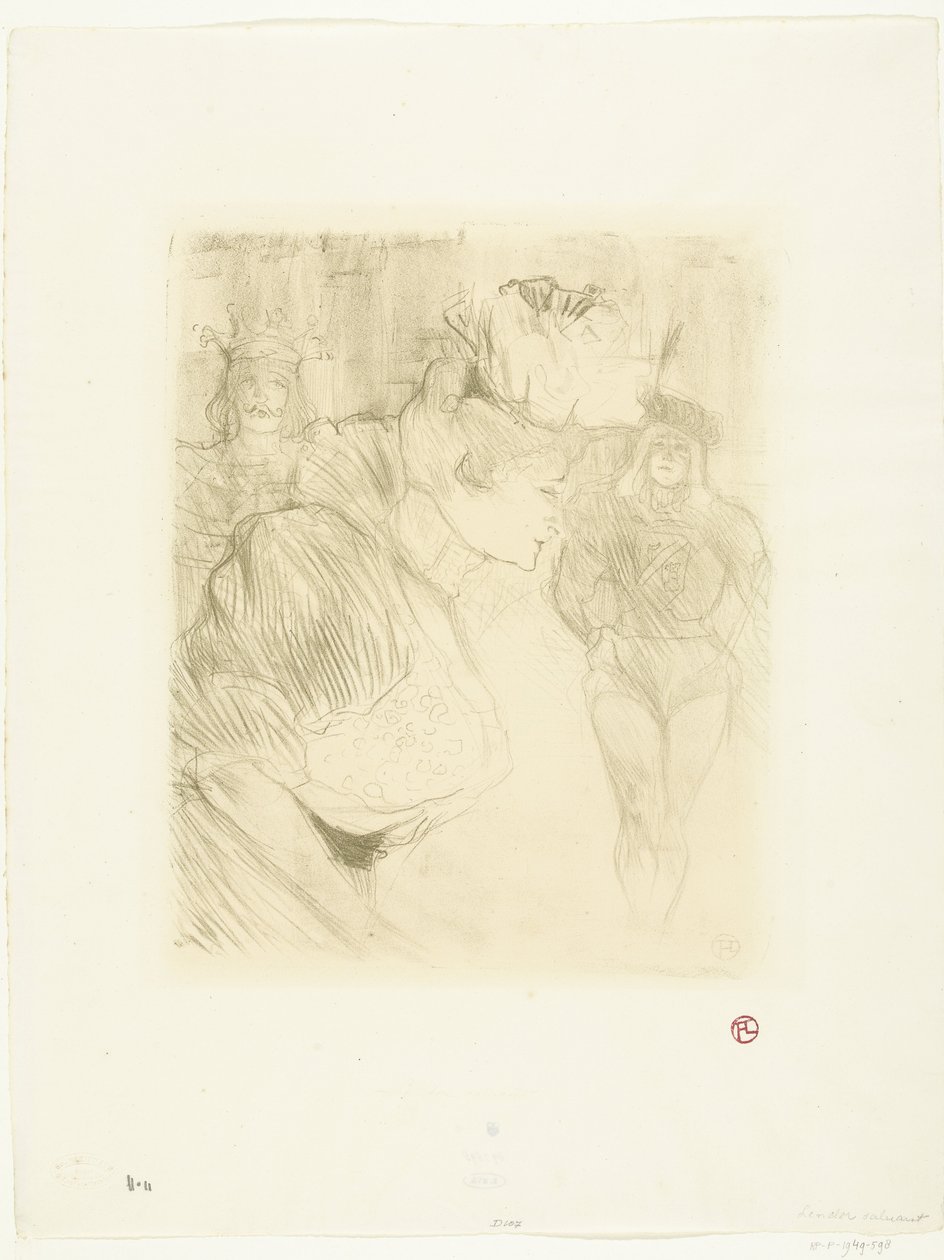 Portrait of Actress Marcelle Lender Bowing to the Audience by Henri de Toulouse-Lautrec