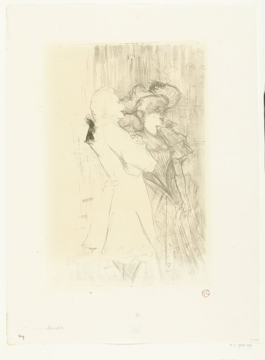 Portrait of Singer Marcelle Lender and Singer Numa Auguez in Operetta La Chanson de Fortunio by Henri de Toulouse Lautrec