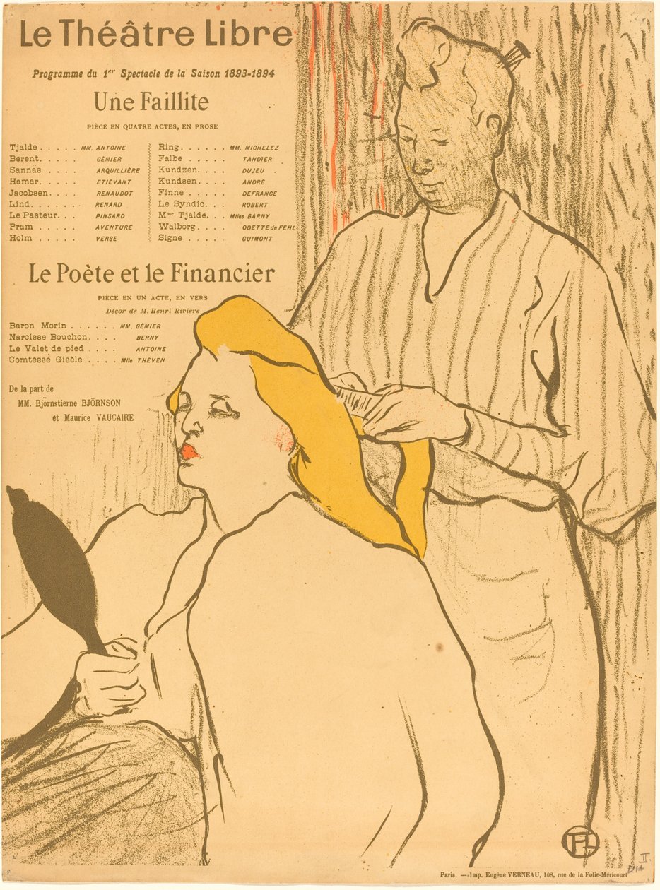 The Hairdresser - Program for the Theatre-Libre, 1893 by Henri de Toulouse Lautrec